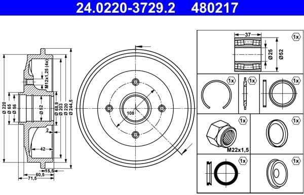 Brake Drum 24.0220-3729.2
