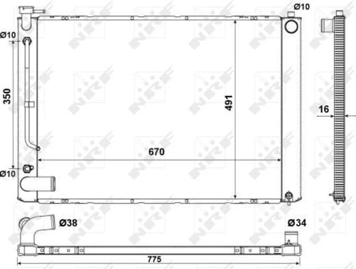 Radiator, engine cooling 53681