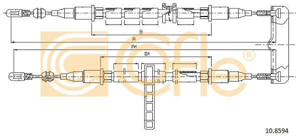 Cable Pull, parking brake 10.8594