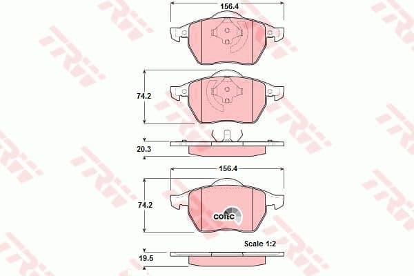 Brake Pad Set, disc brake COTEC GDB1275