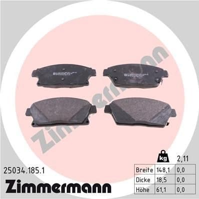 Brake Pad Set, disc brake 25034.185.1