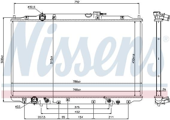Radiator, engine cooling 69477