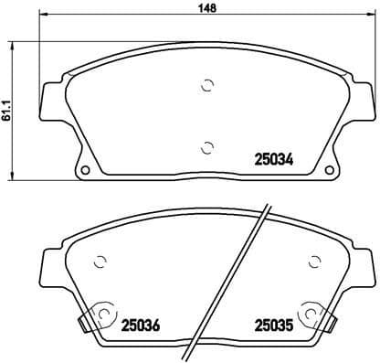 Brake pads front, Top Quality P59077