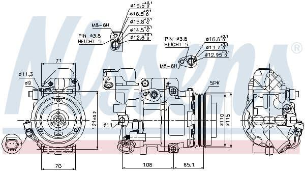 Compressor, air conditioning ** FIRST FIT ** 89051