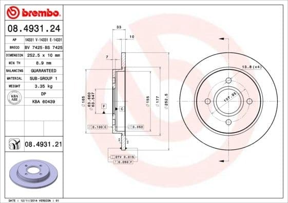 Brake Disc PRIME LINE - UV Coated 08.4931.21