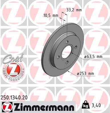 Brake Disc COAT Z 250.1340.20