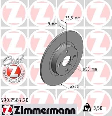 Brake Disc COAT Z 590.2587.20