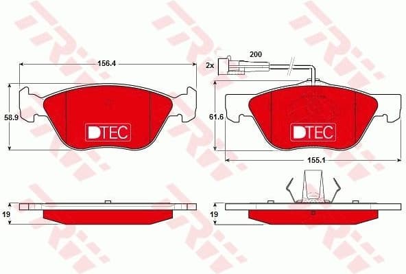 Brake Pad Set, disc brake DTEC COTEC GDB1212DTE