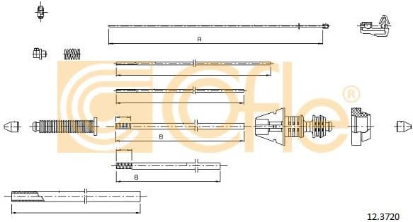 Cable Pull, parking brake 12.3720