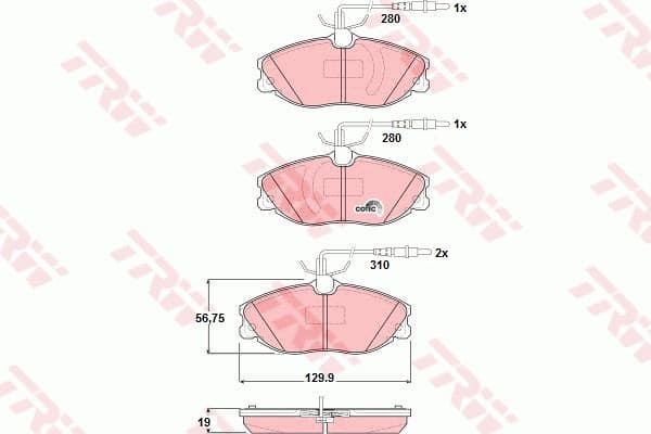 Brake Pad Set, disc brake COTEC GDB1423