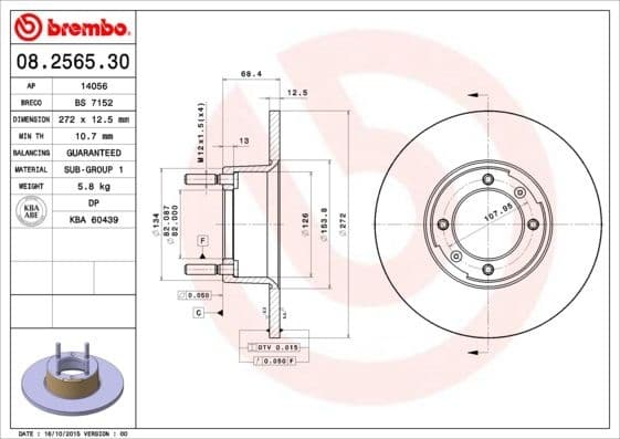 Brake Disc PRIME LINE 08.2565.30