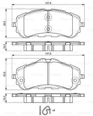 Brake Pad Set, disc brake 0986494714
