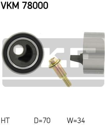 Tensioner Pulley, timing belt VKM 78000