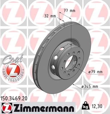 Brake Disc COAT Z 150.3469.20