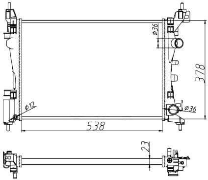 Radiator, engine cooling Economy Class 55341A