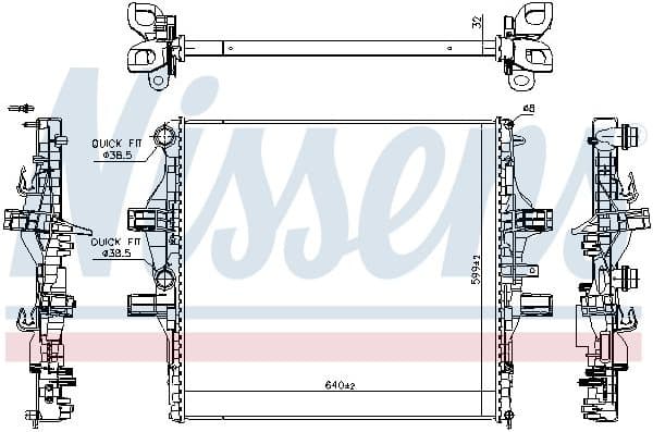 Radiator, engine cooling 61989