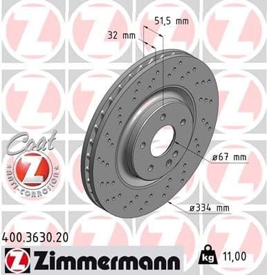 Brake Disc COAT Z 400.3630.20