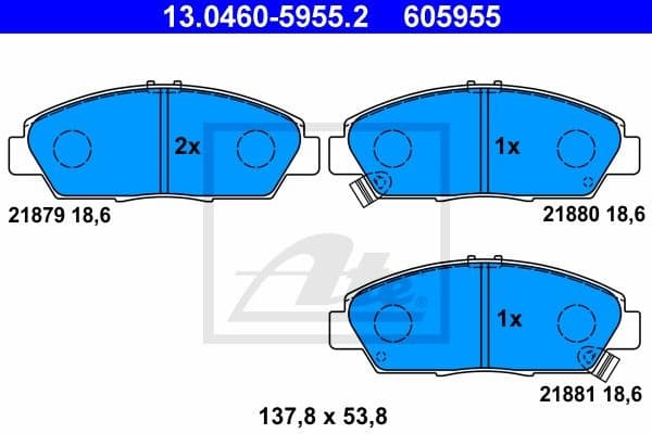 Brake Pad Set, disc brake 13.0460-5955.2 - image 2