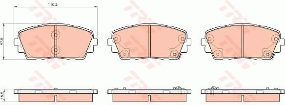 Brake Pad Set, disc brake COTEC GDB3535