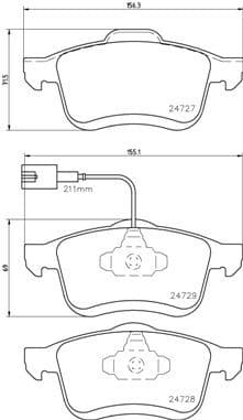 Brake Pad Set, disc brake PRIME LINE P23130