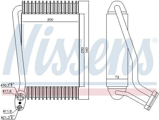 Evaporator, air conditioning 92143