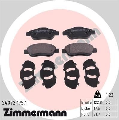 Brake Pad Set, disc brake 24072.175.1
