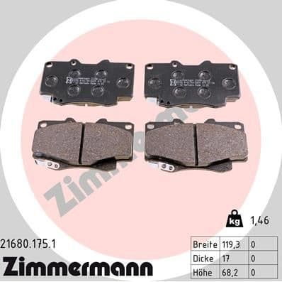 Brake Pad Set, disc brake 21680.175.1