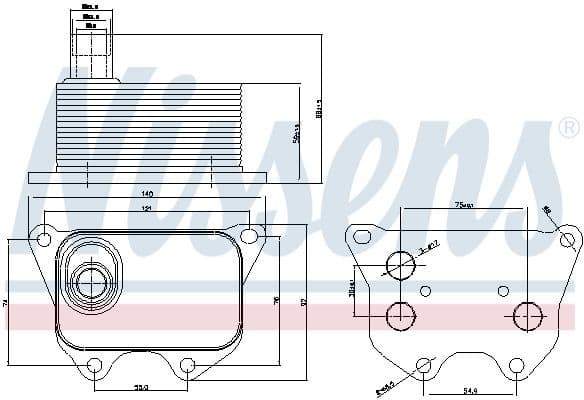 Oil Cooler, engine oil ** FIRST FIT ** 90659