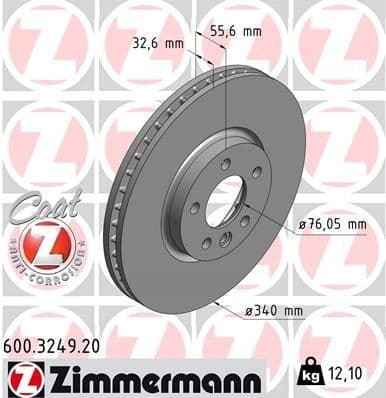 Brake Disc COAT Z 600.3249.20