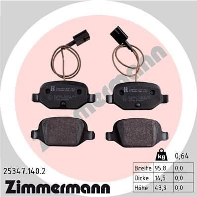 Brake Pad Set, disc brake 25347.140.2