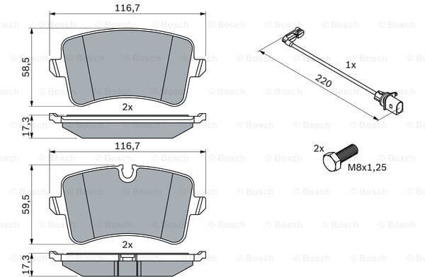 Brake Pad Set, disc brake 0986494488 - image 7
