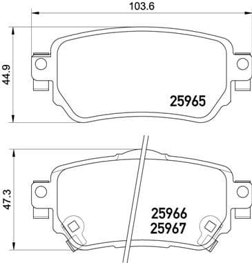 Brake pads rear, Top Quality P56098