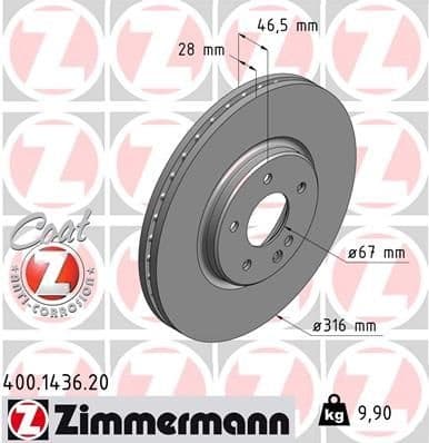 Brake Disc COAT Z 400.1436.20