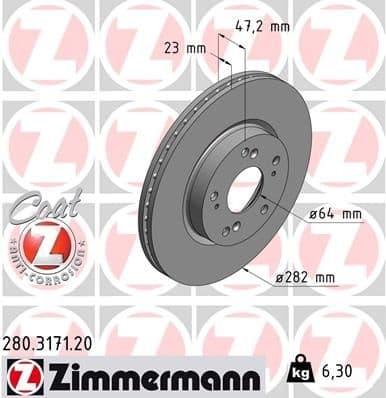 Brake Disc COAT Z 280.3171.20