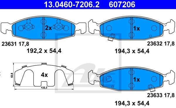 Brake Pad Set, disc brake 13.0460-7206.2 - image 2
