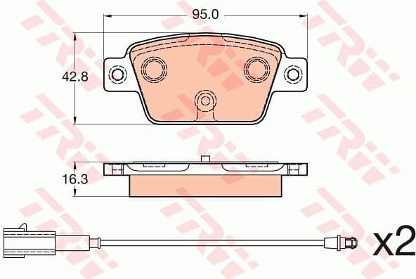 Brake Pad Set, disc brake COTEC GDB2054