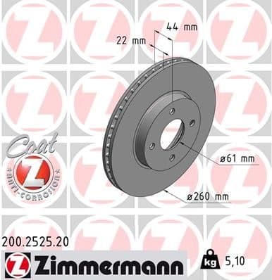 Brake Disc COAT Z 200.2525.20