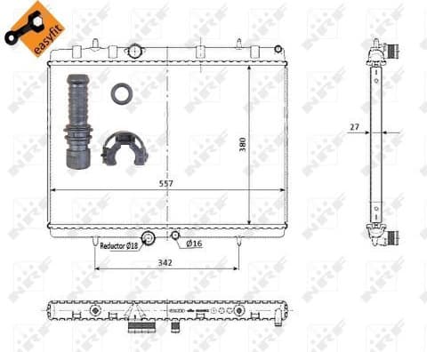 Radiator, engine cooling EASY FIT 50438