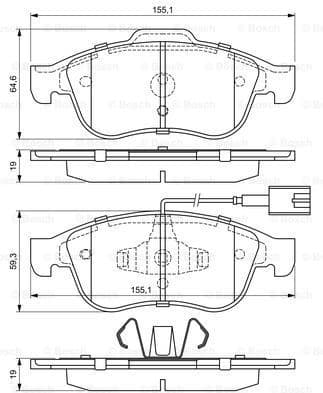 Brake Pad Set, disc brake 0986494680