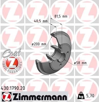 Brake Drum COAT Z 430.1790.20