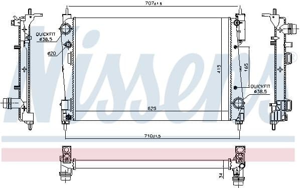 Radiator, engine cooling 61915