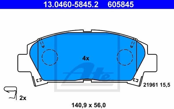 Brake Pad Set, disc brake 13.0460-5845.2 - image 2
