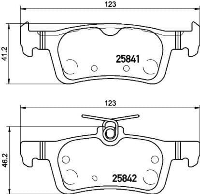 Brake pads rear, Top Quality P61121