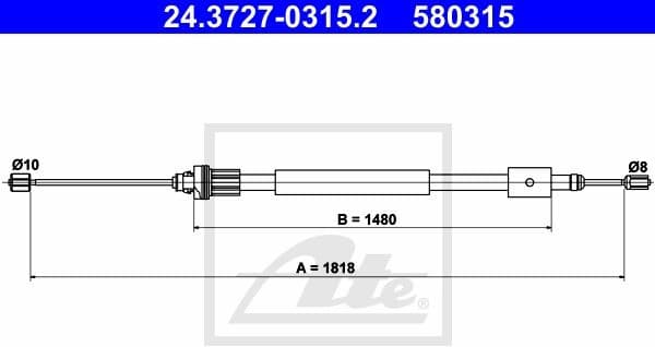 Cable Pull, parking brake 24.3727-0315.2