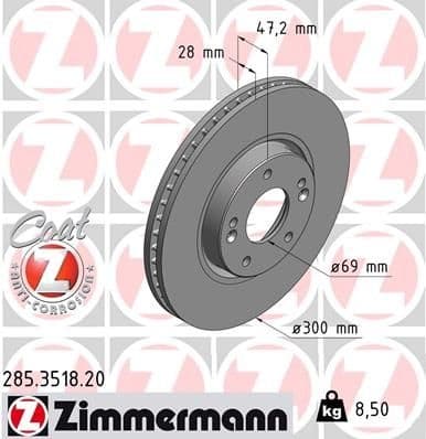 Brake Disc COAT Z 285.3518.20