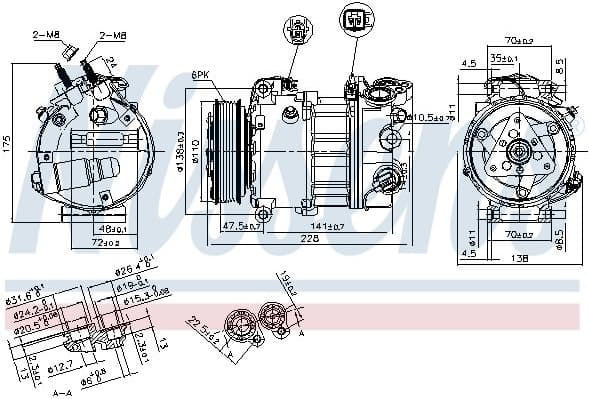 Compressor, air conditioning ** FIRST FIT ** 890124