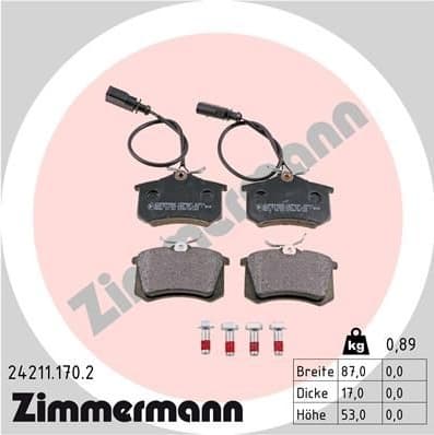 Brake Pad Set, disc brake 24211.170.2