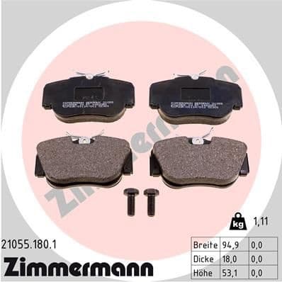 Brake Pad Set, disc brake 21055.180.1