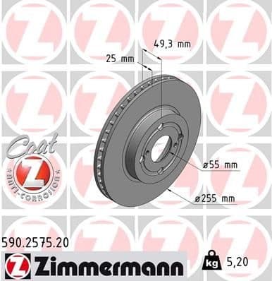 Brake Disc COAT Z 590.2575.20