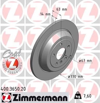 Brake Disc COAT Z 400.3650.20